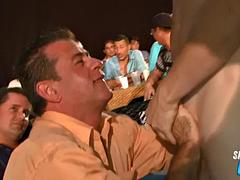 Horny skinny stripper enjoys at party