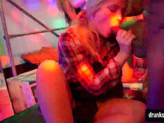 sweetheart adult movie stars porking in a club at construction party