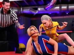 デカ尻, ブロンド, 指いじり, キス, レズビアン, 淫乱熟女, スポーツ, ストリッピング