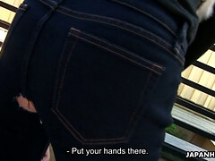 アジア人, 指いじり, 日本人, ジーンズ, オーガズム, オマンコ, おもらし, バイブレーター