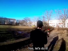 素人, デカパイ, 茶髪の, ドイツ人, オーガズム, ピアス, 公共, 剃毛