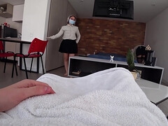 イく瞬間, チン, 女 人男 人, シゴき, メイド, ヌード, 公共, 三人