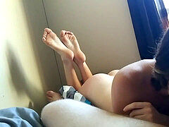 素人, フェラチオ, 口内発射, 足, ティーン