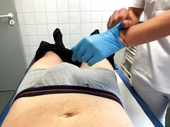 着衣女と全裸男, 試験, フェムドム, フェティッシュ, ドイツ人, ゴム, 看護婦, ペニス