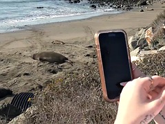 Behind the scenes, day date with Imani Valor to the beach with a footjob POV