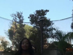 Negro, Ébano, Masturbación, Al aire libre, Coño, Afeitado