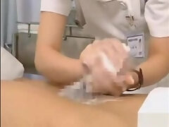 アジア人, グループ, 手コキする, 日本人, 看護婦