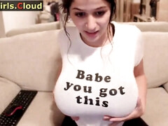 Petite teenager with huge natural boobs hard cumming on web
