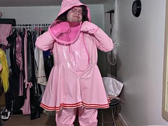 素人, ボンデージ, フェティッシュ, ゴム, オナニー, シーメール, 一人, バイブレーター