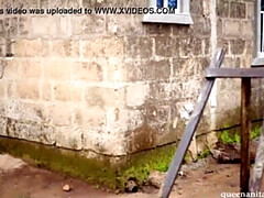 アジア人, デカ尻, 黒人, 黒人, アウトドア, ラフ, フェラする, 濡れ