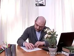 Sexy college girl sandra is called in office to screw and suck sausage