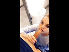 Salle de bains, Queue, Petite femme, Suçant