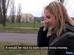 Leie, Blondine, Blasen, Tschechisch, Hundestellung, Europäisch, Geld, Realität