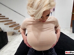 Grosser schwanz, Blondine, Vollbusig, Hd, Milf, Pov, Stiefmutter, Tittenfick