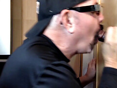 Gloryhole IR DILF barebacked by amateur till cum in mouth