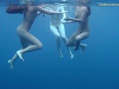 デカパイ, レズビアン, 淫乱熟女, アウトドア, 公共, ティーン, オッパイの, 水中