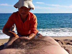 Playa, Despelote, Masaje, Desnudo, Al aire libre, Público
