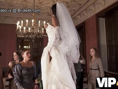 Braut, Braunhaarige, Betrug, Hd, Öffentlich, Sohn, Strümpfe, Hochzeit