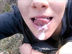 素人, フェラチオ, イく瞬間, 顔射