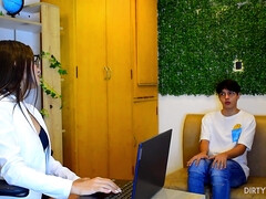 お尻, フェラチオ, 茶髪の, 医者, 淫乱熟女, オーガズム, オッパイの, 濡れ