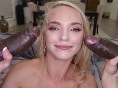 Noire, Blonde, Sucer une bite, Mignonne, Hard, Interracial, Adolescente, Plan cul à trois