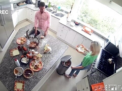 お尻, チン, ハードコア, キッチン, オマンコ, ティーン, オッパイの