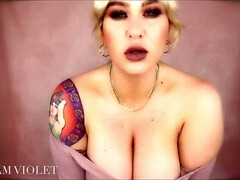 Busty Tattooed Madam Violet - solo JOI POV