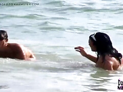 Amateur, Playa, Morena, Comida, Hd, Desnudo, Al aire libre, Público