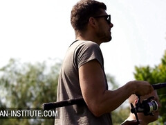 美女, デカパイ, フェラチオ, 巨乳な, ポルノスター, 剃毛, 三人, オッパイの