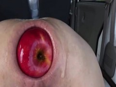 Anal fisting and stuffing her huge gaping ass