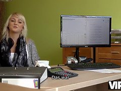 Katy Rose eagerly gives dirty casting and takes it hard in the office