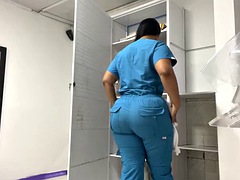 Patient with oiled ass recorded in the office