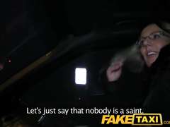 FakeTaxi Blonde gets her kit off in taxi cab 2