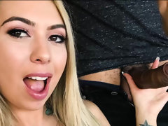 Kat Dior films herself taking a black monster cock up her pussy