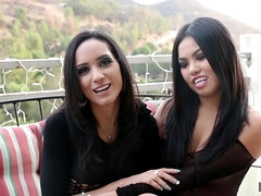 Perky Tits Brunettes in Lesbian Femdom scene - Fettered By The FemmeDom with Tia Cyrus