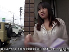 Japanese Slut, Mikoto Mochida Sucks A Strangers Dick Outdoors, Uncensored