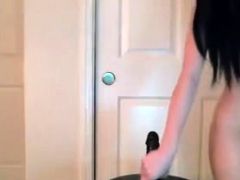 hot makeup girl rides a dildo on webcam