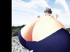 MMD Giantess Growth and boob Epansion Bikini/Revealing Compilation