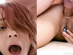 Angelic redhead model Roxi is enjoying intensive anal penetration