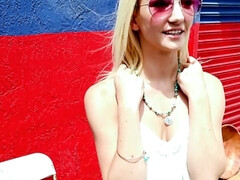 Amateur, Rubia, Corridas faciales, Al aire libre, Pov, Chupando, Adolescente