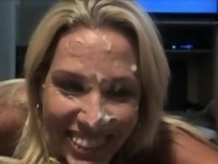 Dirty MILF takes a shot of sticky gooey cum